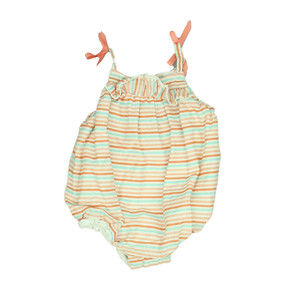 Piper & Posie Girls Blue | Pink | Stripes Romper size: 3-6 Months
